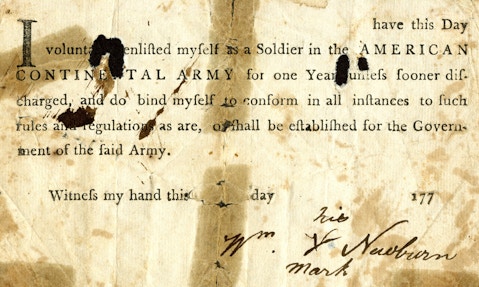 Continental Army Enlistment Oath of William Newburn